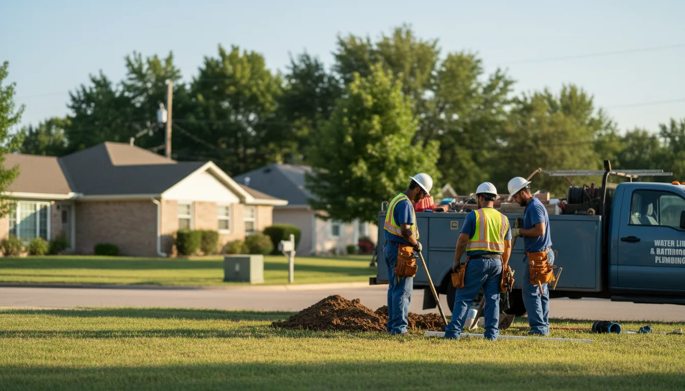 Residential water line and bathroom plumbing service in Fairbank, PA